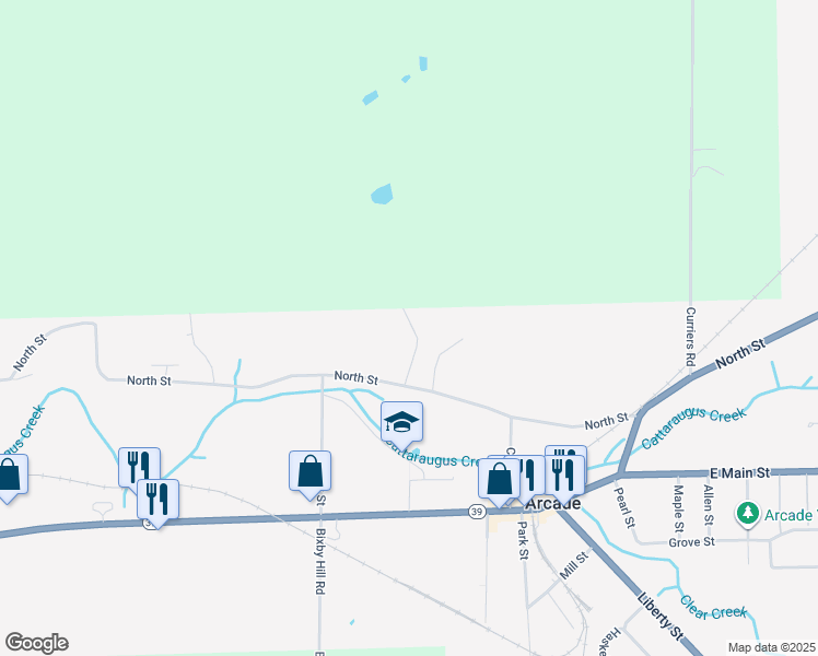 map of restaurants, bars, coffee shops, grocery stores, and more near 100-400 Creekside Lane in Arcade