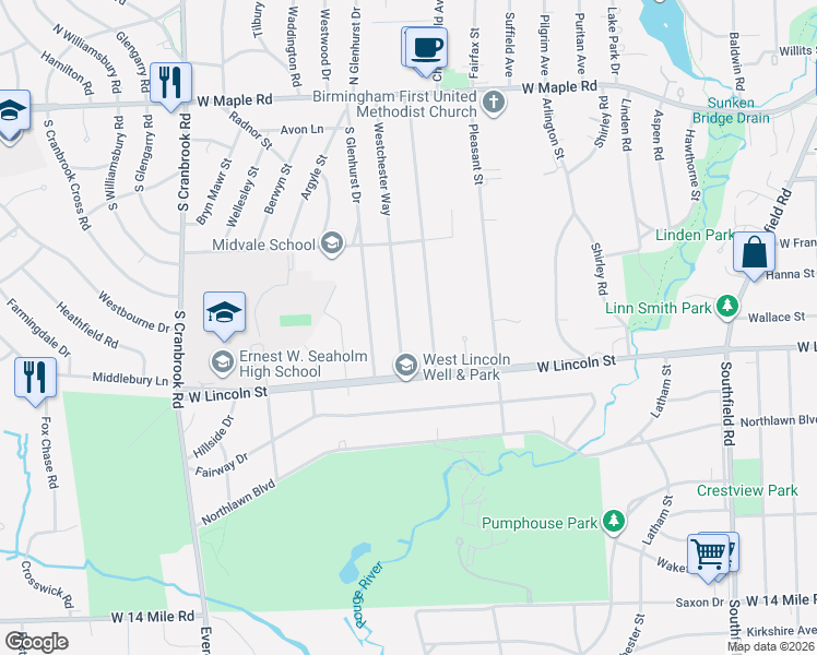 map of restaurants, bars, coffee shops, grocery stores, and more near 840 Larchlea Drive in Birmingham
