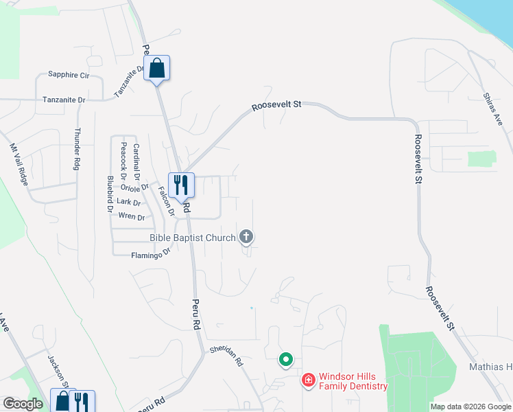 map of restaurants, bars, coffee shops, grocery stores, and more near 3960 Oneida Avenue in Dubuque