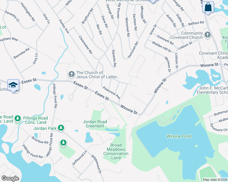 map of restaurants, bars, coffee shops, grocery stores, and more near 6 Crossrip Avenue in Peabody