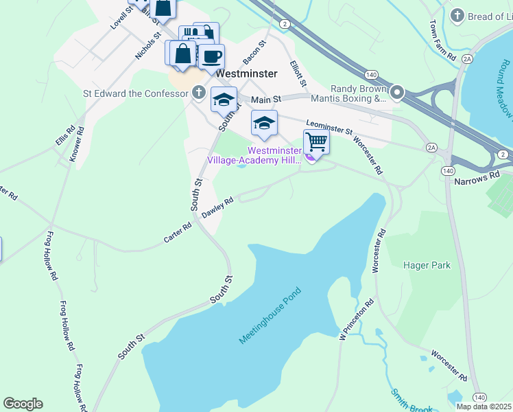 map of restaurants, bars, coffee shops, grocery stores, and more near 28R Dawley Road in Westminster
