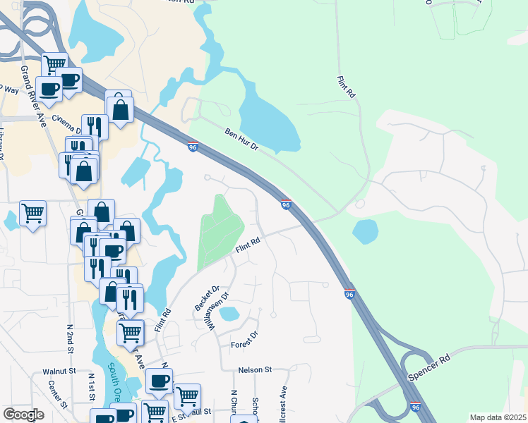 map of restaurants, bars, coffee shops, grocery stores, and more near 4241 Deeside Drive in Brighton