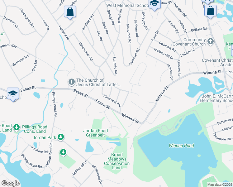map of restaurants, bars, coffee shops, grocery stores, and more near 6 Crossrip Avenue in Peabody