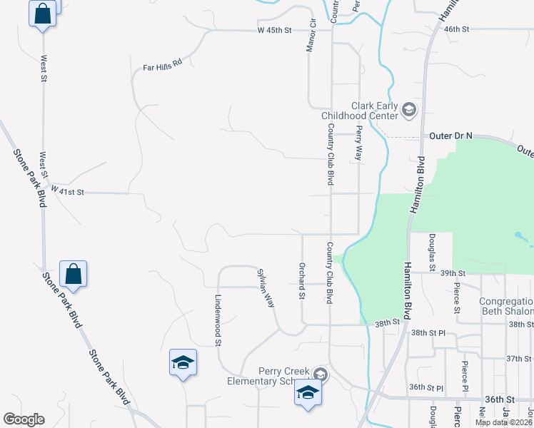 map of restaurants, bars, coffee shops, grocery stores, and more near 199 West 40th Street in Sioux City