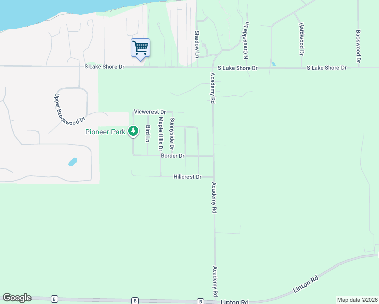 map of restaurants, bars, coffee shops, grocery stores, and more near W4629 Border Drive in Fontana-on-Geneva Lake