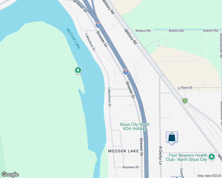 map of restaurants, bars, coffee shops, grocery stores, and more near 20 Alcoma Drive in North Sioux City