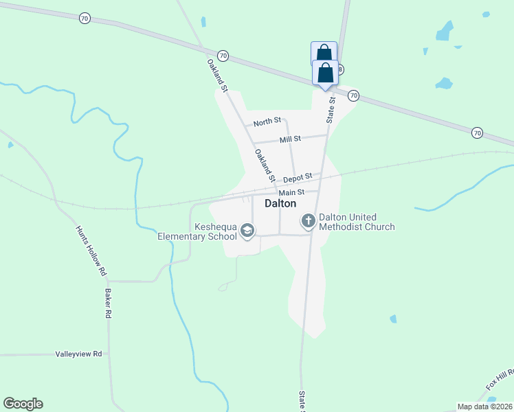 map of restaurants, bars, coffee shops, grocery stores, and more near 10049 Maple St in Dalton