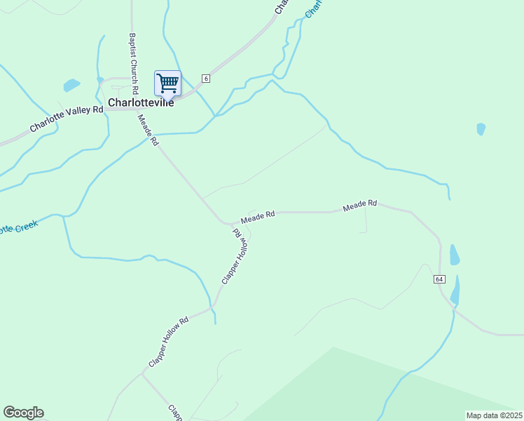map of restaurants, bars, coffee shops, grocery stores, and more near 236 Meade Road in Charlotteville