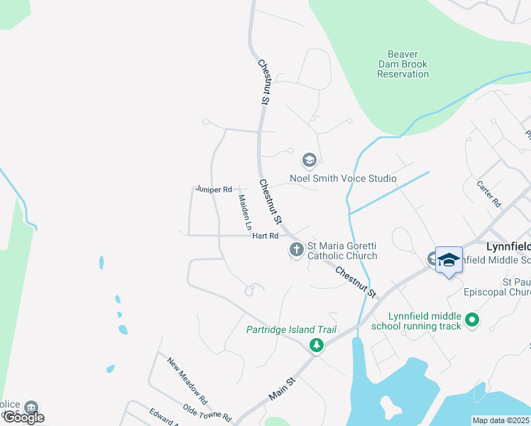map of restaurants, bars, coffee shops, grocery stores, and more near 172 Chestnut Street in Lynnfield