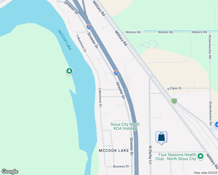 map of restaurants, bars, coffee shops, grocery stores, and more near 15 Alcoma Drive in North Sioux City