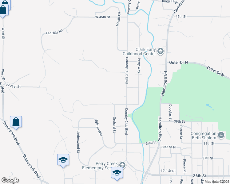 map of restaurants, bars, coffee shops, grocery stores, and more near 1-99 West 40th Street in Sioux City