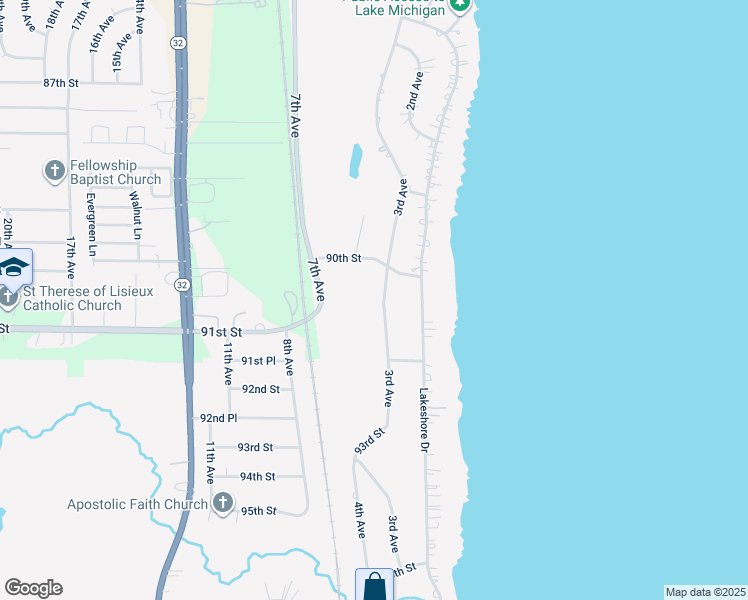 map of restaurants, bars, coffee shops, grocery stores, and more near 9023 3rd Avenue in Pleasant Prairie