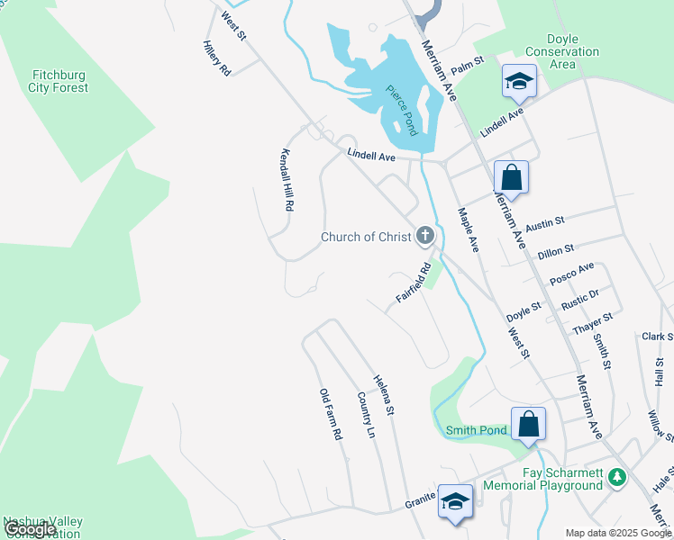 map of restaurants, bars, coffee shops, grocery stores, and more near 49 Royal Oaks Way in Leominster