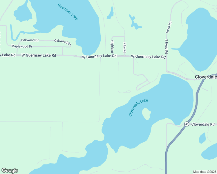 map of restaurants, bars, coffee shops, grocery stores, and more near 7630 Cloverdale Lake Road in Delton