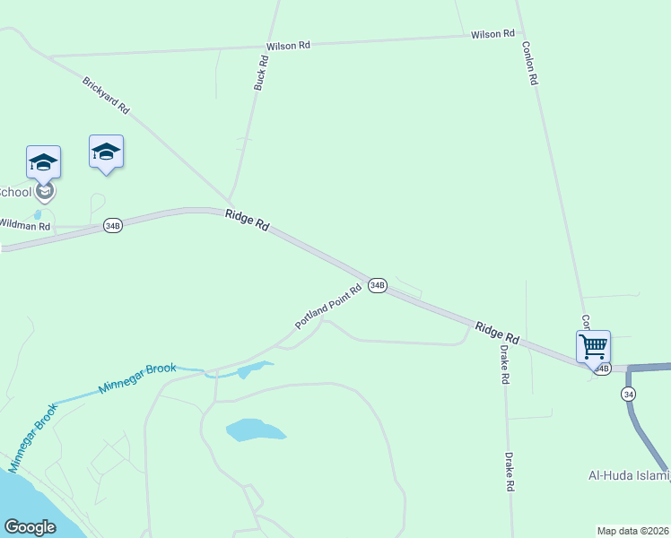 map of restaurants, bars, coffee shops, grocery stores, and more near 153 Ridge Road in Lansing
