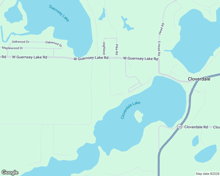 map of restaurants, bars, coffee shops, grocery stores, and more near 7630 Cloverdale Lake Road in Delton