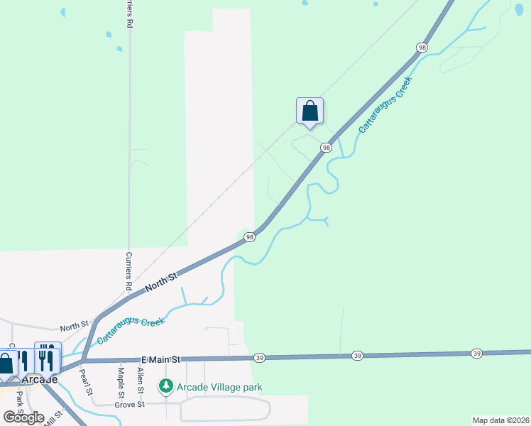 map of restaurants, bars, coffee shops, grocery stores, and more near 7436 New York 98 in Arcade