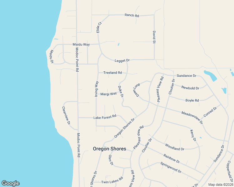 map of restaurants, bars, coffee shops, grocery stores, and more near 3105 Margi Way in Chiloquin