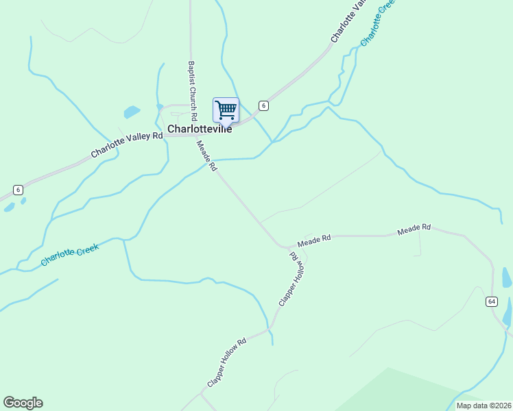 map of restaurants, bars, coffee shops, grocery stores, and more near 161 Meade Road in Charlotteville