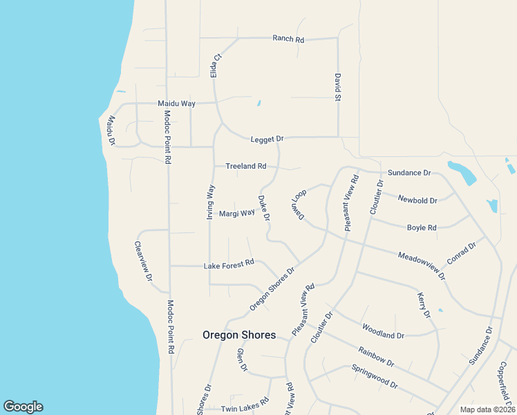 map of restaurants, bars, coffee shops, grocery stores, and more near 3105 Margi Way in Chiloquin