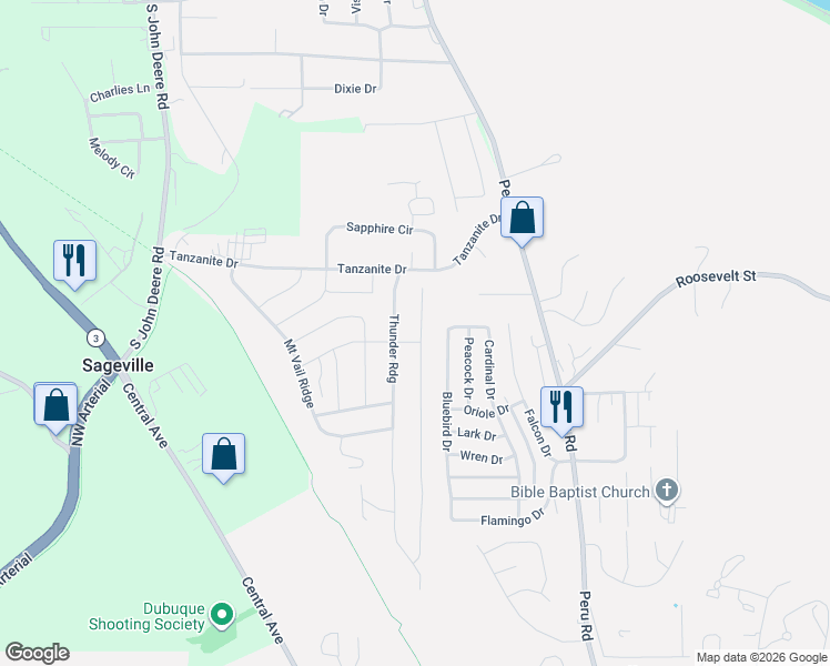 map of restaurants, bars, coffee shops, grocery stores, and more near 4095 Mount Alpine Street in Dubuque