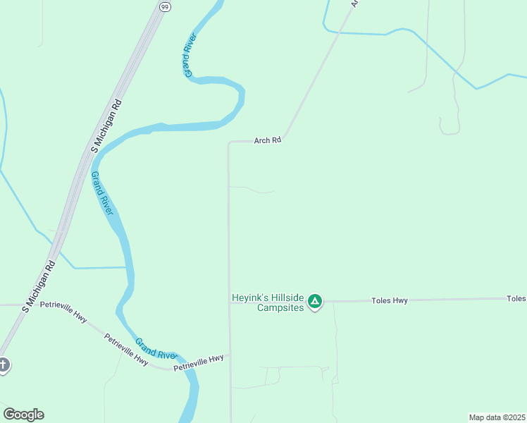 map of restaurants, bars, coffee shops, grocery stores, and more near 1761 Arch Road in Eaton Rapids