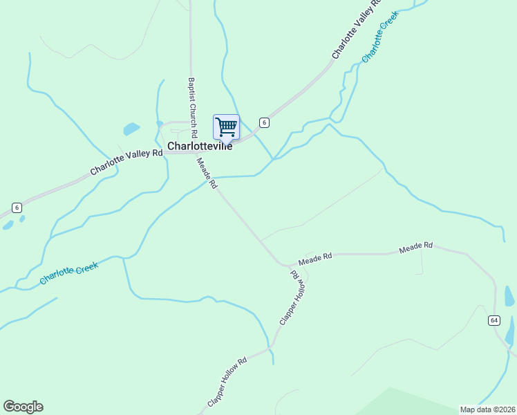 map of restaurants, bars, coffee shops, grocery stores, and more near 161 Meade Road in Charlotteville