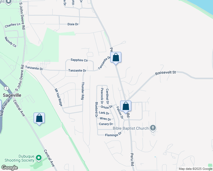 map of restaurants, bars, coffee shops, grocery stores, and more near 4699 Cardinal Drive in Dubuque