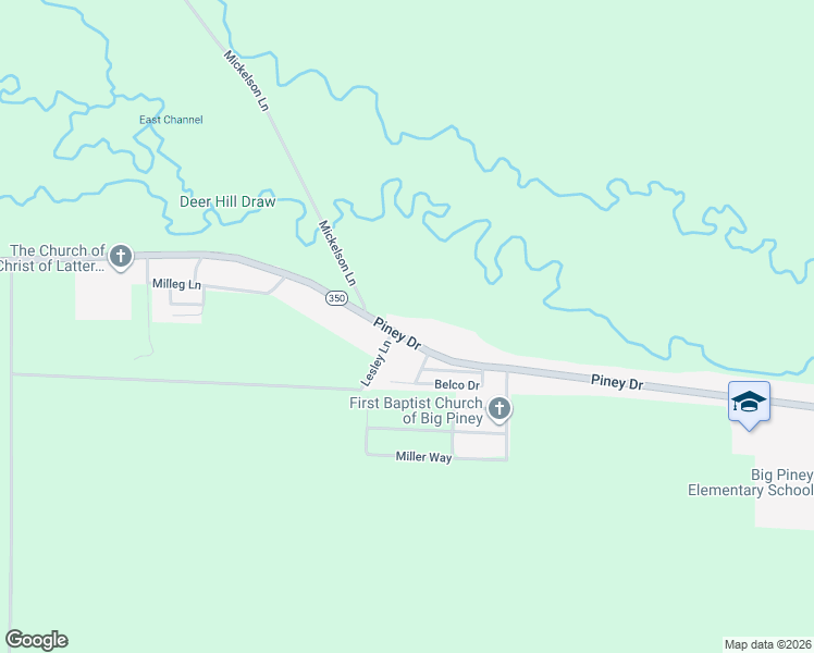 map of restaurants, bars, coffee shops, grocery stores, and more near 1695 Piney Drive in Big Piney