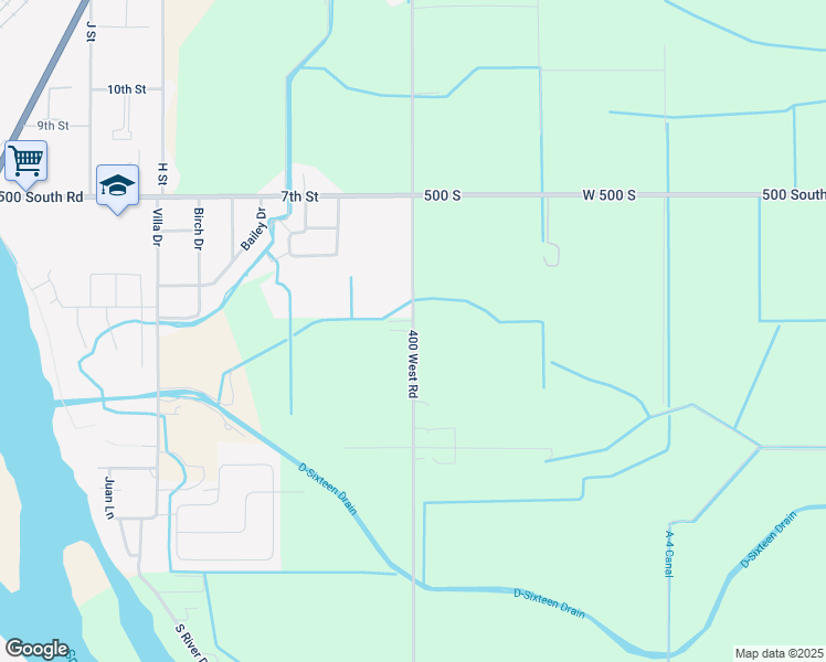 map of restaurants, bars, coffee shops, grocery stores, and more near 528 South 400 West in Heyburn