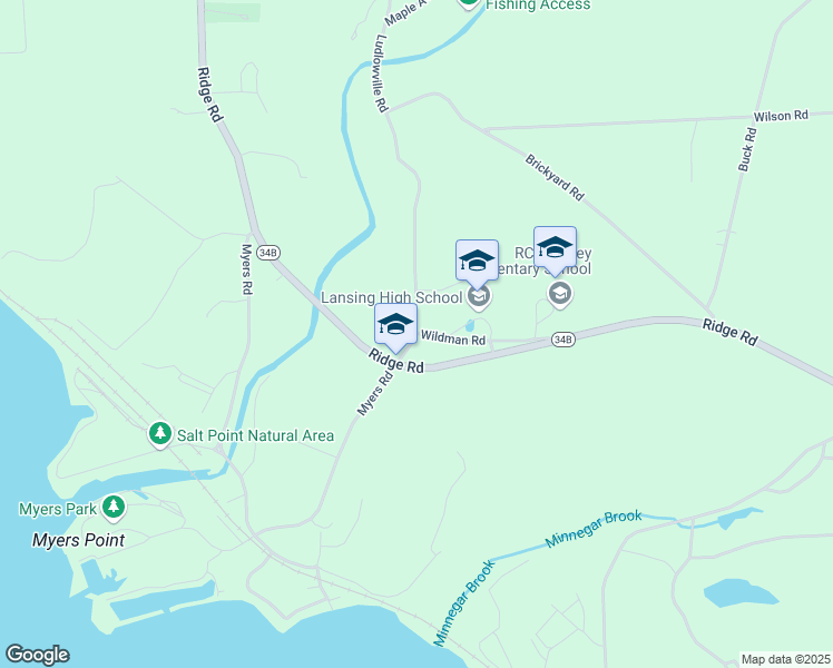 map of restaurants, bars, coffee shops, grocery stores, and more near 6 Ludlowville Road in Lansing