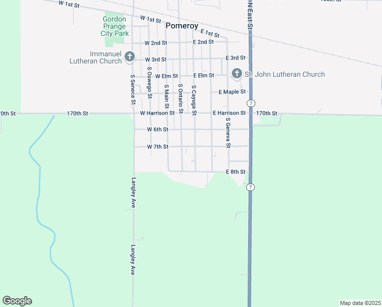 map of restaurants, bars, coffee shops, grocery stores, and more near 704 S Cayuga St in Pomeroy