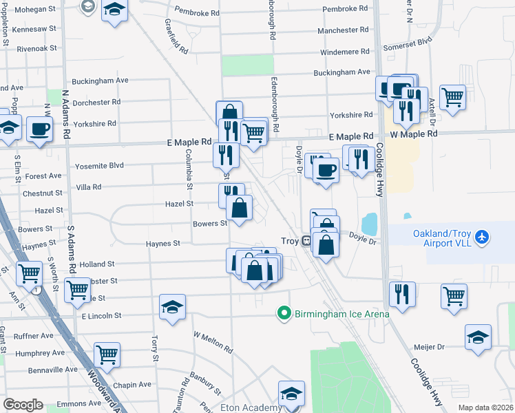 map of restaurants, bars, coffee shops, grocery stores, and more near 618 Lewis Street in Birmingham