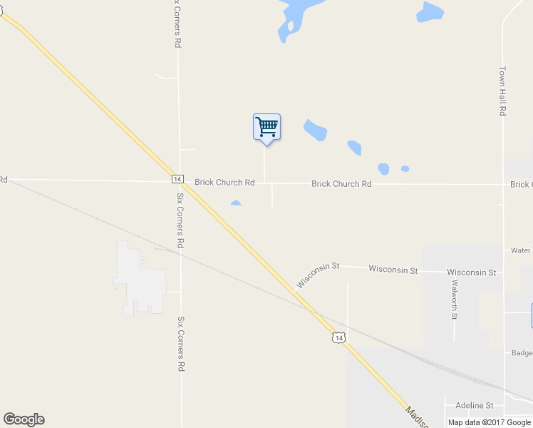 map of restaurants, bars, coffee shops, grocery stores, and more near N1473 Ryer Court in Walworth