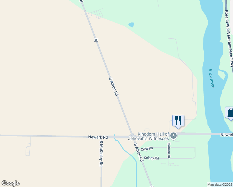 map of restaurants, bars, coffee shops, grocery stores, and more near 2601 South Afton Road in Beloit