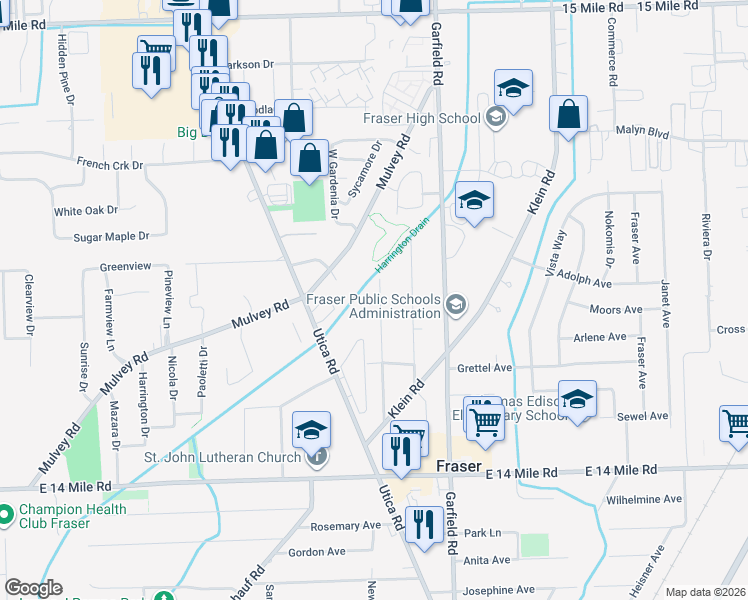 map of restaurants, bars, coffee shops, grocery stores, and more near 33585 Duncan in Fraser