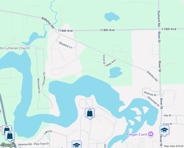 map of restaurants, bars, coffee shops, grocery stores, and more near 3224 Fairhaven Drive in Allegan