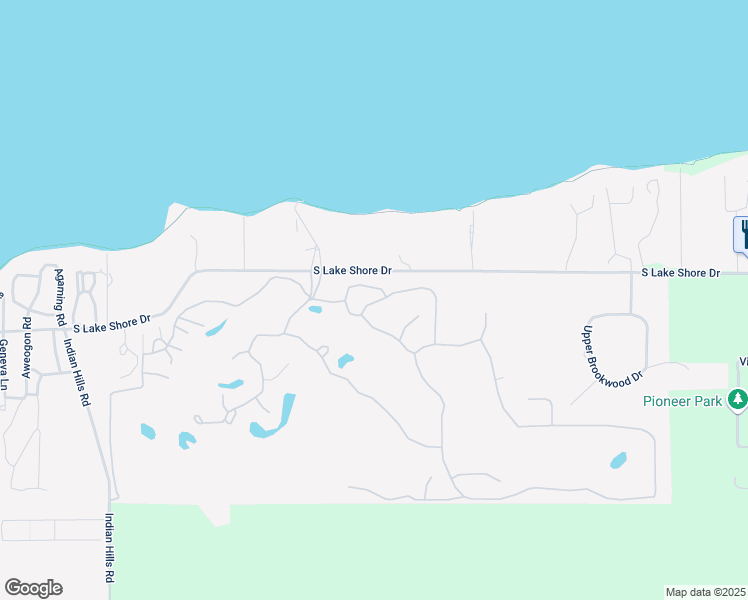 map of restaurants, bars, coffee shops, grocery stores, and more near 56 Rolling Green Drive in Fontana-on-Geneva Lake