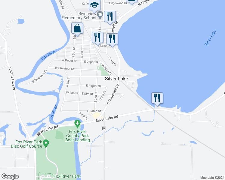 map of restaurants, bars, coffee shops, grocery stores, and more near 617 South Cogswell Drive in Silver Lake