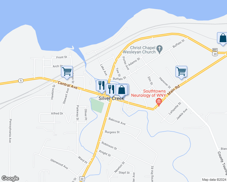 map of restaurants, bars, coffee shops, grocery stores, and more near in Silver Creek