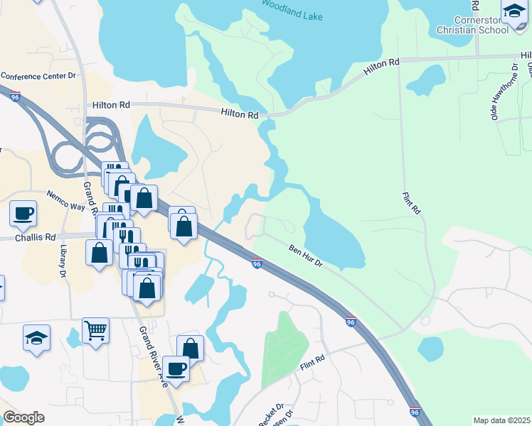 map of restaurants, bars, coffee shops, grocery stores, and more near 3970 Club Drive in Brighton