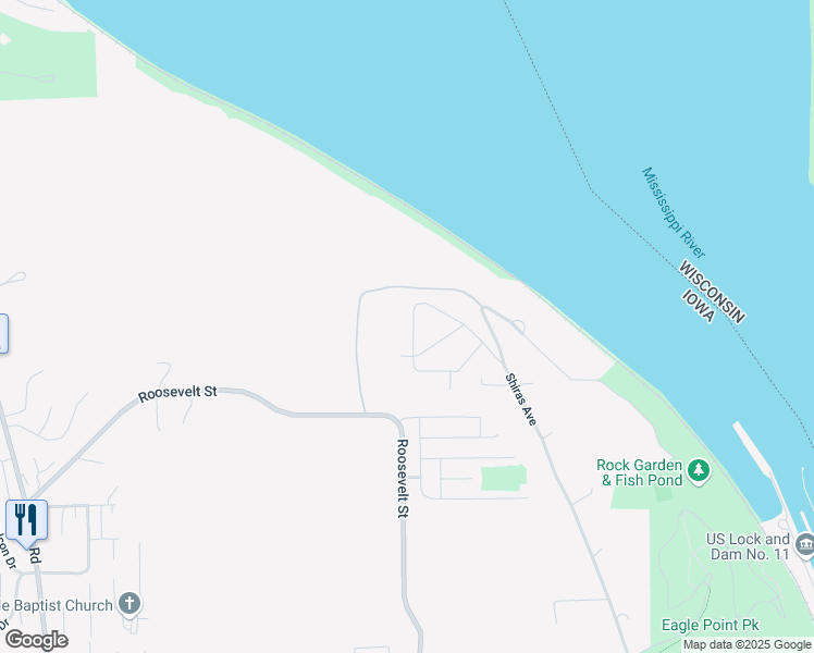 map of restaurants, bars, coffee shops, grocery stores, and more near 3280 Cider Ridge in Dubuque