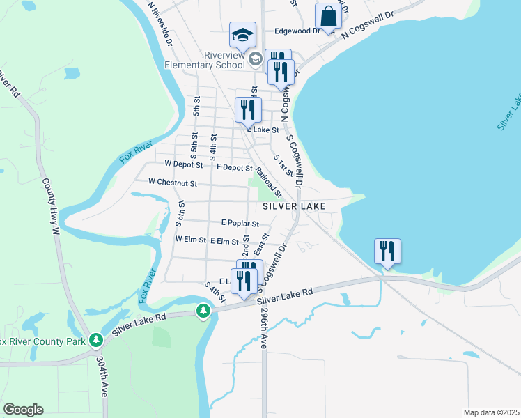 map of restaurants, bars, coffee shops, grocery stores, and more near 319 East Wisconsin Avenue in Silver Lake