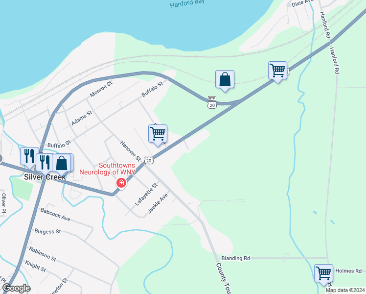 map of restaurants, bars, coffee shops, grocery stores, and more near 1413 Central Avenue in Silver Creek