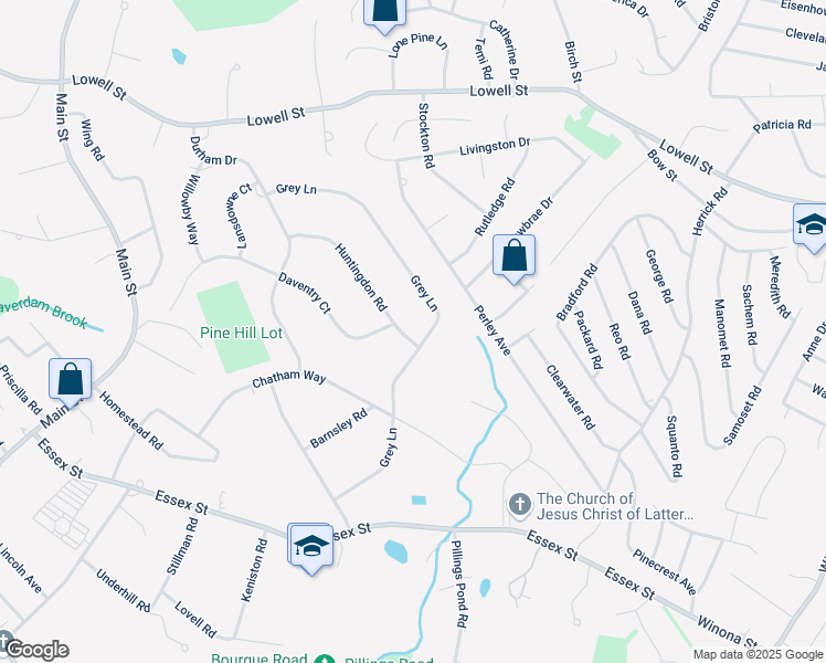map of restaurants, bars, coffee shops, grocery stores, and more near 1 Huntingdon Road in Lynnfield
