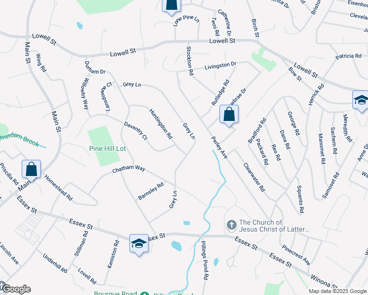 map of restaurants, bars, coffee shops, grocery stores, and more near 1 Huntingdon Road in Lynnfield