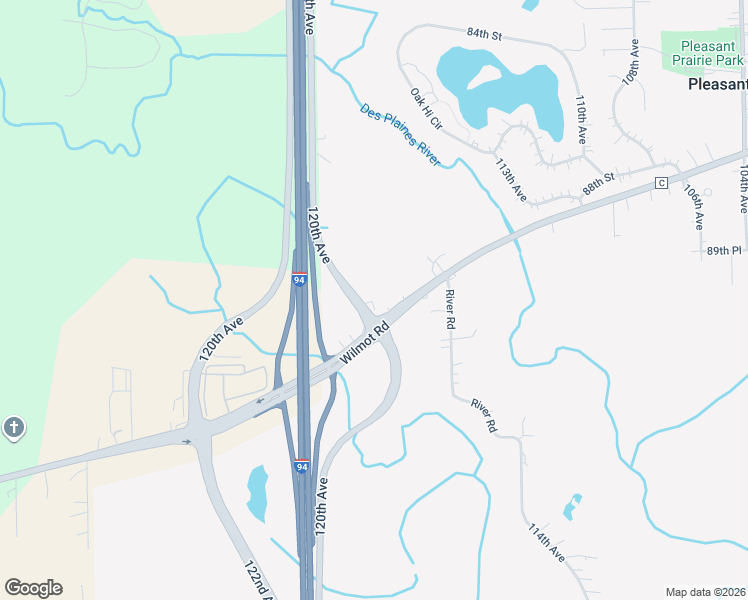 map of restaurants, bars, coffee shops, grocery stores, and more near 11700 Wilmot Road in Pleasant Prairie