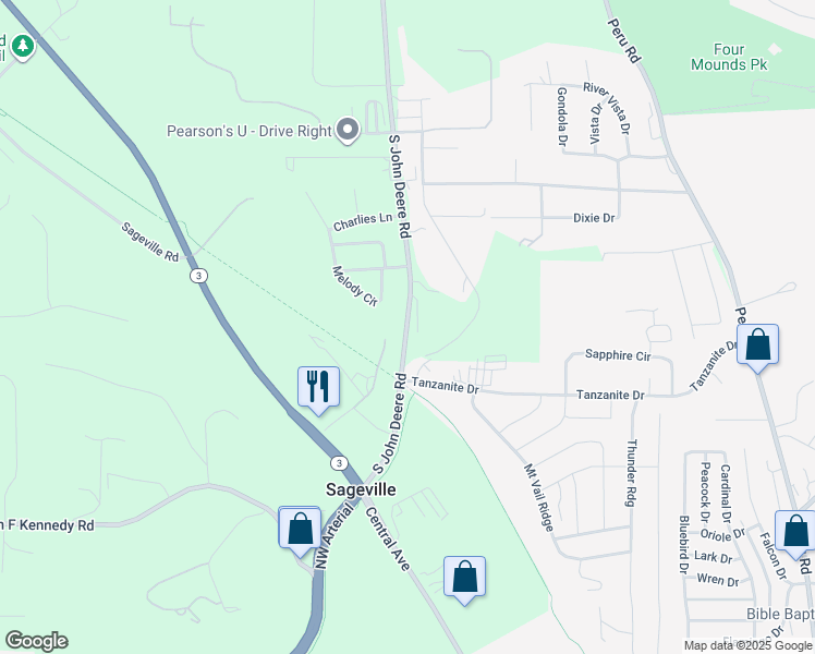 map of restaurants, bars, coffee shops, grocery stores, and more near 16312 South John Deere Road in Dubuque