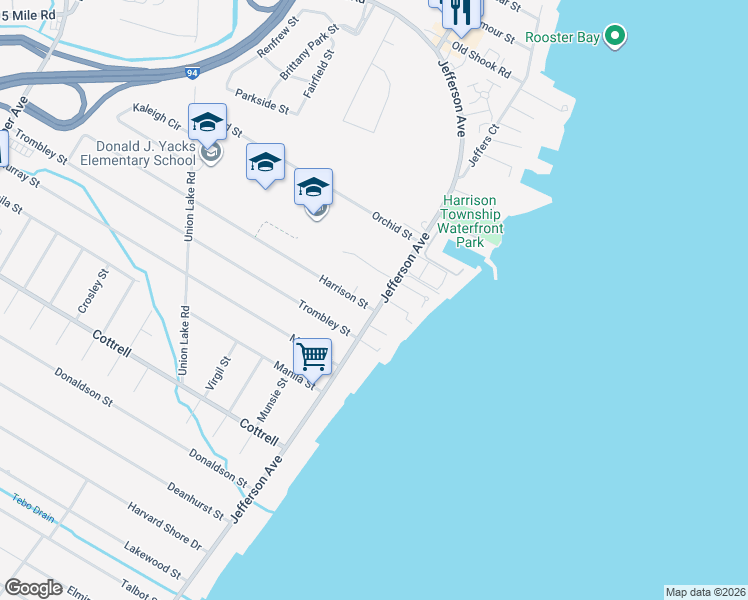 map of restaurants, bars, coffee shops, grocery stores, and more near in Macomb County