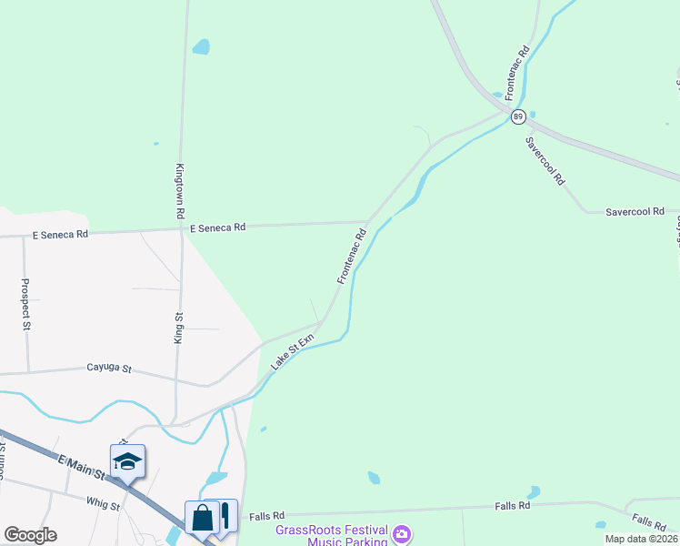 map of restaurants, bars, coffee shops, grocery stores, and more near 3001-3061 Frontenac Road in Trumansburg